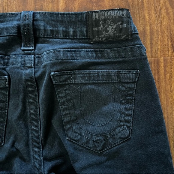 True Religion Black Sequins Cropped Skinny Jeans size 26 - Picture 10 of 13